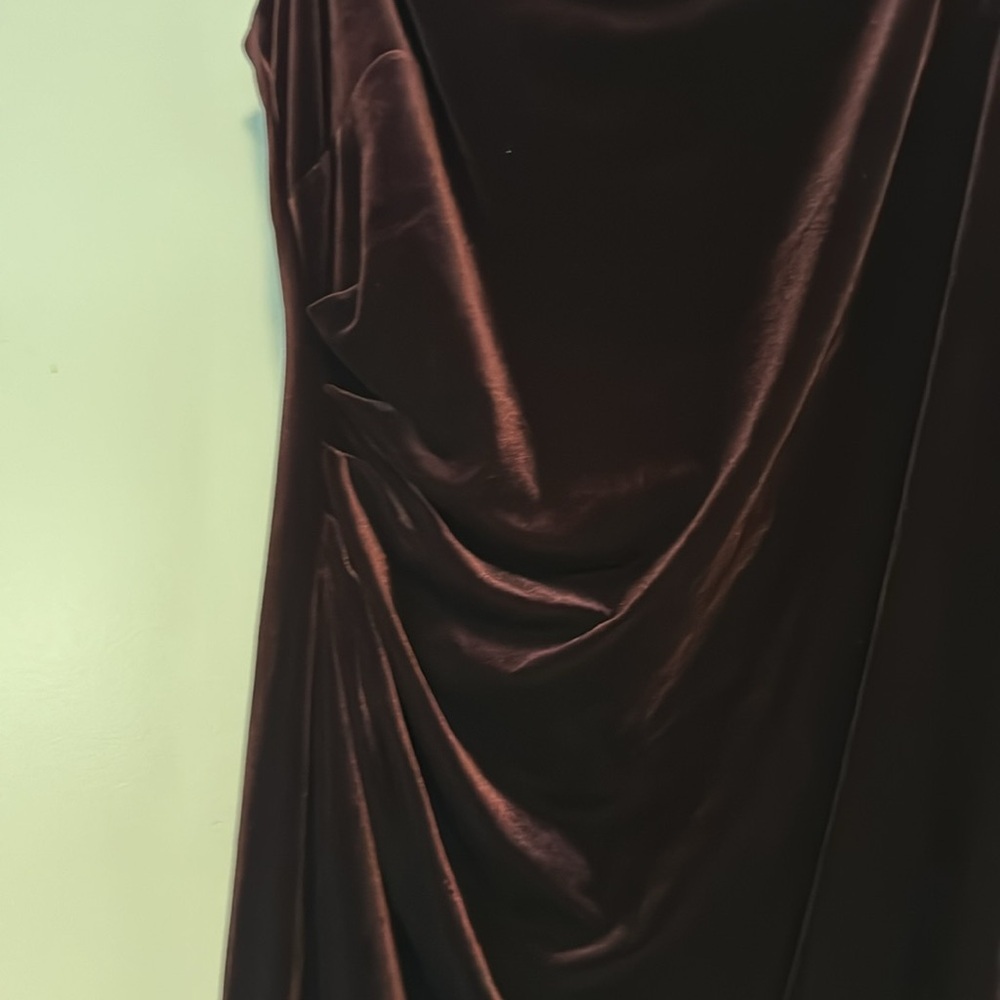 Vince Camuto Dark Purple Velvet Off-Shoulder Dress - Picture 4 of 6